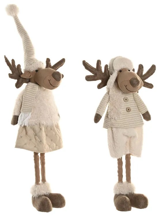 Χριστουγεννιάτικο Στολίδι Home ESPRIT Λευκό Μπεζ 25 x 18 x 44 cm (x2)