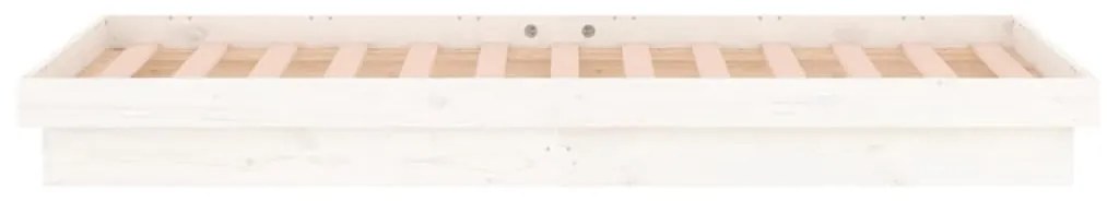 Πλαίσιο Κρεβατιού με LED Λευκό 90 x 200 εκ. από Μασίφ Ξύλο - Λευκό