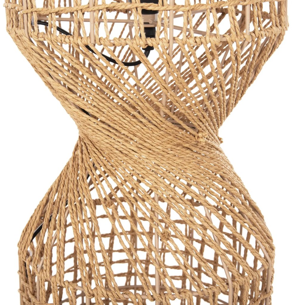Φωτιστικό Δαπέδου C4358 Μέταλλο - Paper Rope σε Καφέ Φ25x102Υεκ. 25x25x102 εκ.
