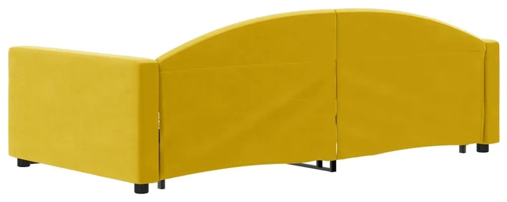 vidaXL Καναπές Κρεβάτι Συρόμεν. Κίτρινος 100x200εκ Βελούδινος Συρτάρια