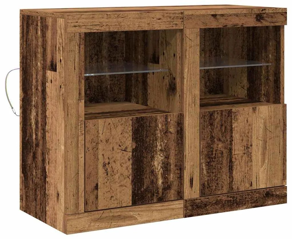 vidaXL Βοηθητικό ντουλάπι 2 pcs Παλαιό ξύλο 41 x 37 x 67 εκ