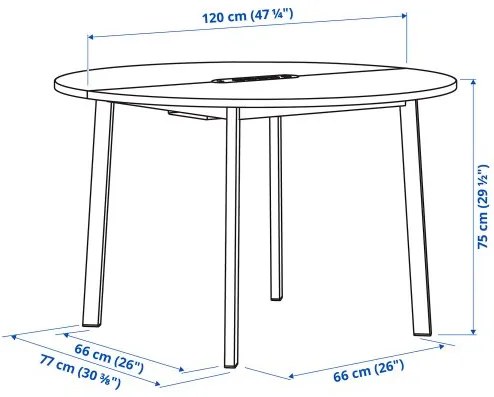 MITTZON τραπέζι συνεδριάσεων/στρογγυλό, 120x75 cm 895.304.35