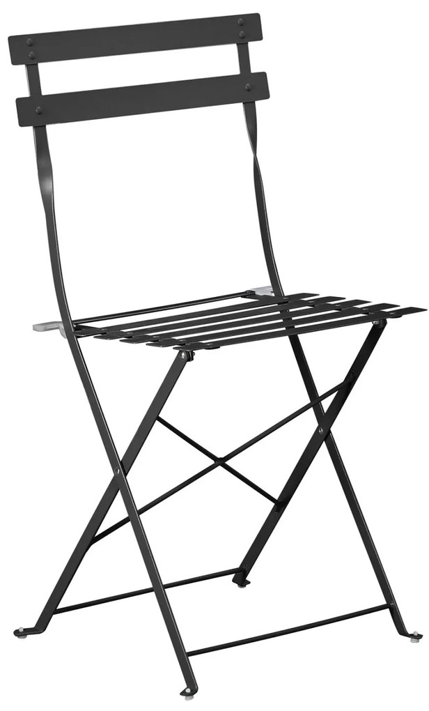 Καρέκλα Ζαππείου SOPHIE C6337.02 Μεταλλική Μαύρη Πτυσσόμενη 38x44,5x80Υ εκ. 2αδα 38x44.5x80 εκ.