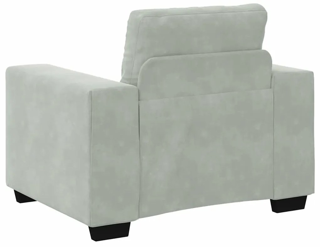 vidaXL Καναπές 3 pcs Ανοιχτό γκρι Ύφασμα μείγματος λινών