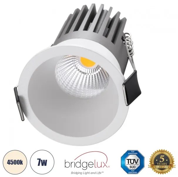 Χωνευτό Σποτ Downlight LED TrimLess 7W Λευκό-Φυσικό 4500K MICRO-B 60242 Globostar 60242 Λευκό