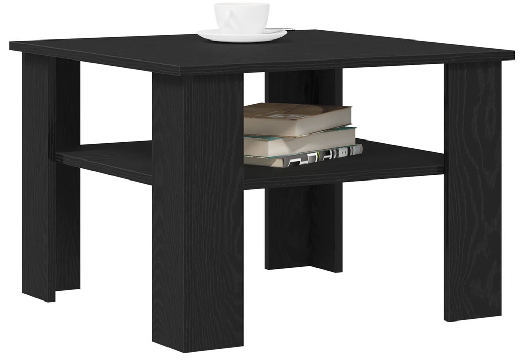 vidaXL Τραπεζάκι σαλονιού Μαύρο Δρύς 60x60x42 εκ. Επεξεργασμένο ξύλο