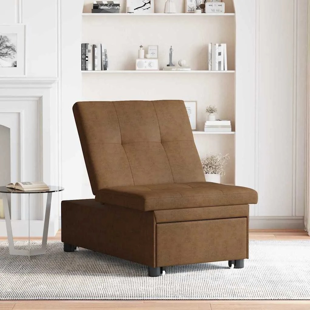 vidaXL Καναπές-Κρεβάτι Καφέ 67 x 194 x 38 εκ Ψεύτικο σουέτ δέρμα