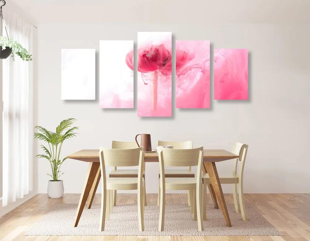 Εικόνα 5 τμημάτων ροζ λουλούδι σε ενδιαφέρον σχέδιο