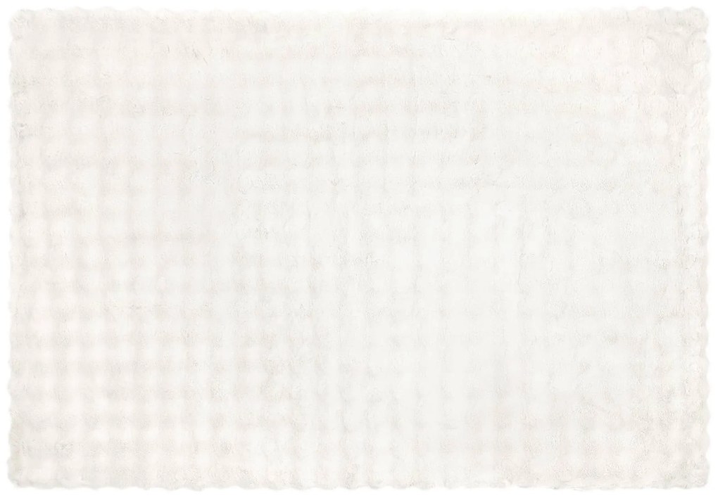 vidaXL Ψεύτικη κουβέρτα από κουνέλι Λευκό 150 x 220 cm Πολυεστέρας