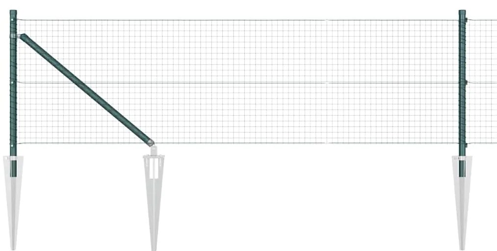 vidaXL Φράκτης με Στυλό Πράσινο 10 x 0.5 m