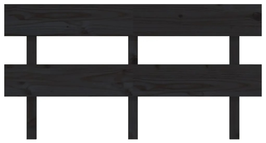 vidaXL Κεφαλάρι Κρεβατιού Μαύρο 164 x 3 x 81 εκ. Μασίφ Ξύλο Πεύκου