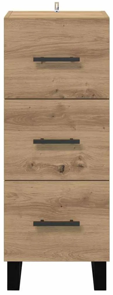 vidaXL Πλαϊνό γραφείο με συρτάρι Artisan Oak 34,5 x 34 x 90 εκ.