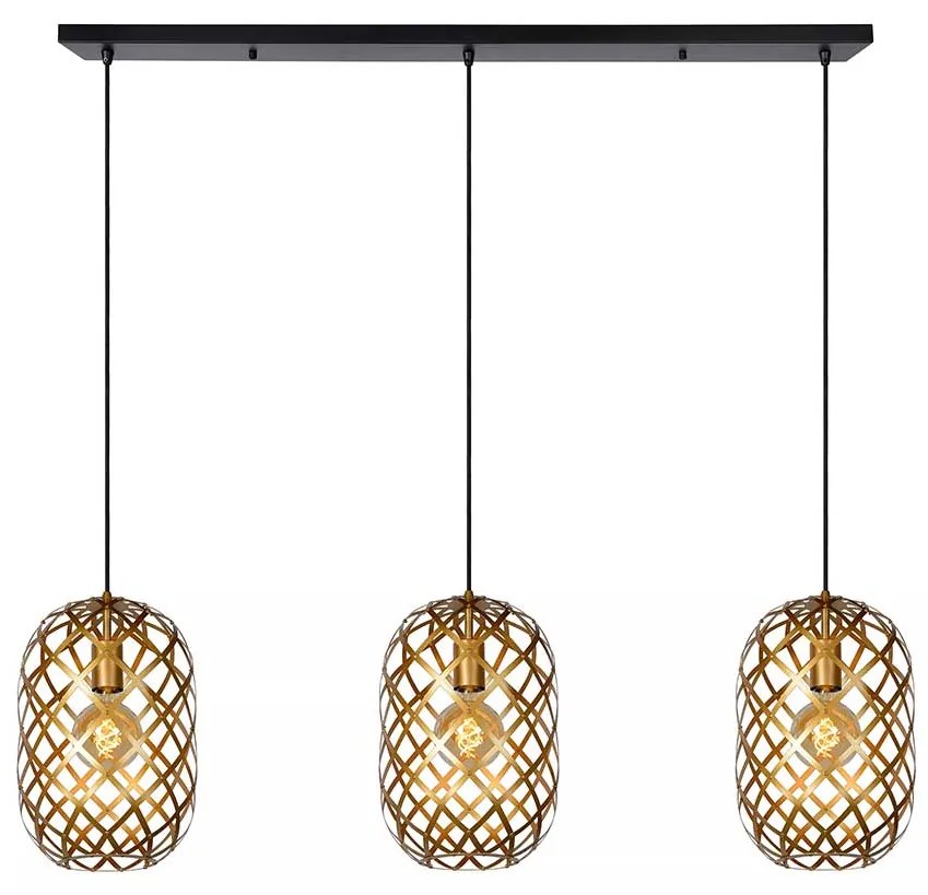 Φωτιστικό Κρεμαστό Lucide 21417-03-02 WOLFRAM Χρυσό Χρώμα (Gold Coloured)|Μαύρο Ματ (Black Mat)
