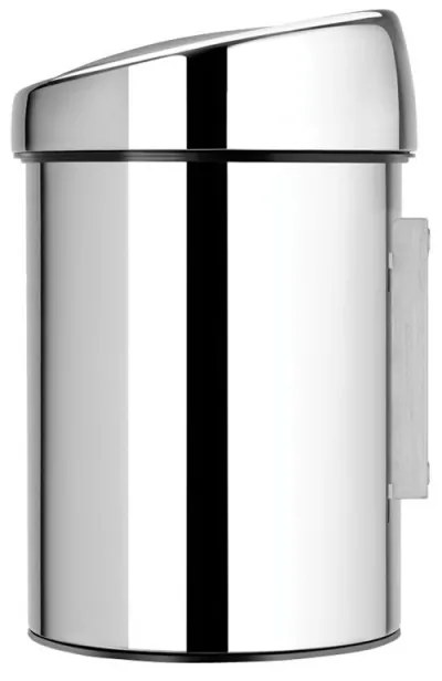 Κάδος Brabantia Touch Bin 647210, 3 L, Ομαλό και αθόρυβο άνοιγμα, Επιτοίχια τοποθέτηση, Λαμπερό ανοξείδωτο ατσάλι