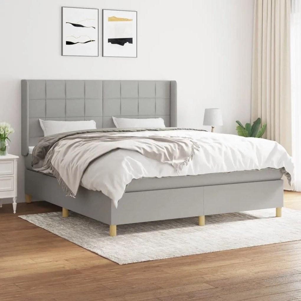 ΚΡΕΒΑΤΙ BOXSPRING ΜΕ ΣΤΡΩΜΑ ΑΝΟΙΧΤΟ ΓΚΡΙ 180X200 ΕΚ. ΥΦΑΣΜΑΤΙΝΟ 3132009