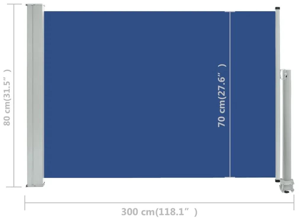 Σκίαστρο Πλαϊνό Συρόμενο Βεράντας Μπλε 80 x 300 εκ. - Μπλε