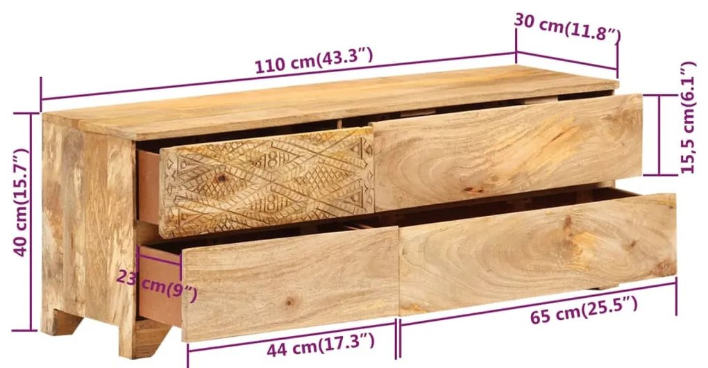 ΈΠΙΠΛΟ ΤΗΛΕΟΡΑΣΗΣ 120 X 30 X 40 ΕΚ. ΑΠΟ ΜΑΣΙΦ ΞΥΛΟ ΜΑΝΓΚΟ 246144