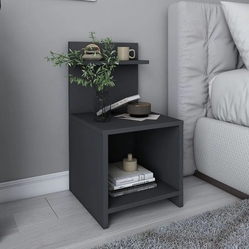 Megapap Κομοδίνο Ulman Ανθρακί 35x37x72εκ.