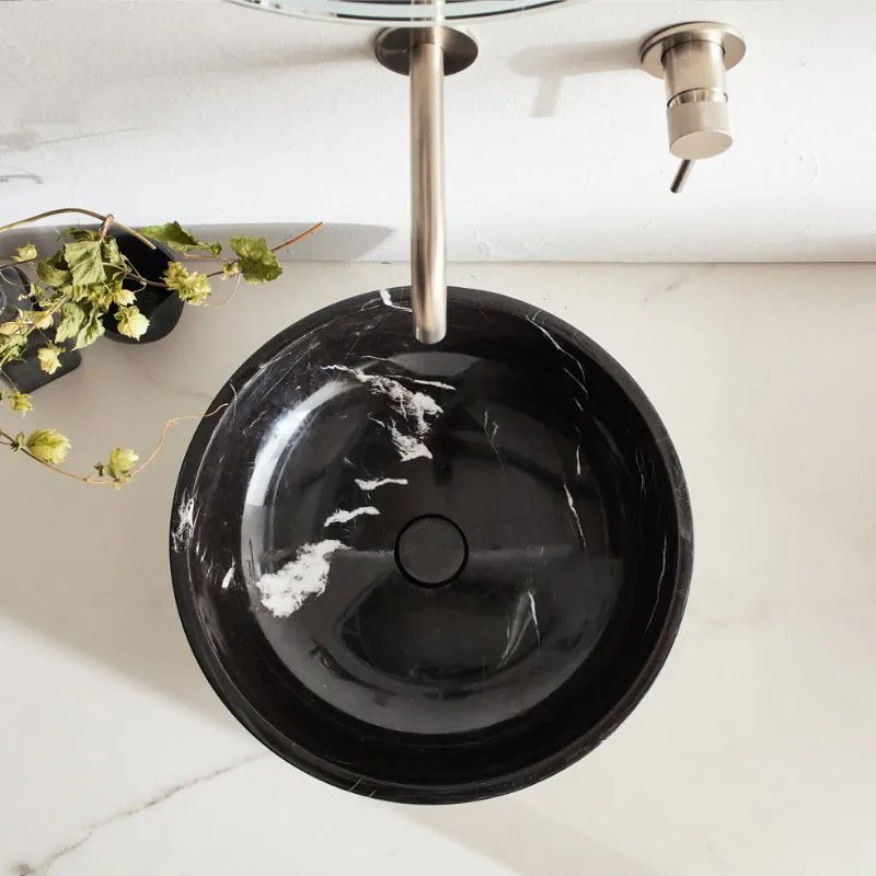 Μαρμάρινος νιπτήρας Fossil -Mauro-Διάμετρος 45 εκ.