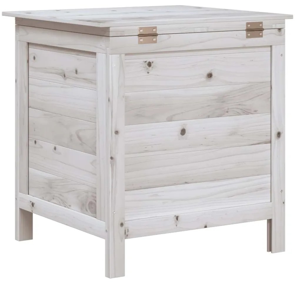 vidaXL Μπαούλο Αποθ. Κήπου Λευκό 50 x 49 x 56,5 εκ. Μασίφ Ξύλο Ελάτης