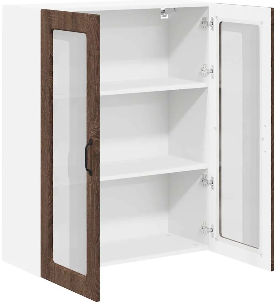 vidaXL Κρεμαστό ντουλάπι κουζίνας με πόρτα Καφέ δρυς 80 x 31 x 100 εκ.