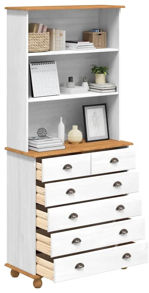 vidaXL Κλουβί ASKIM Λευκό 91 x 40 x 200,5 εκ Στερεά ξυλεία πεύκου