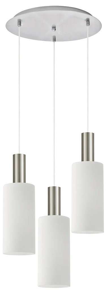 SE21-NM-4-3NM-GL3 ADEPT TUBE Nickel Matt Pendant White Glass+