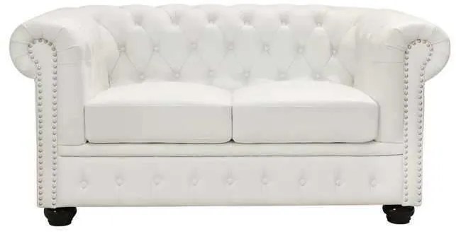 ΚΑΝΑΠΕΣ 2ΘΕΣΙΟΣ T.CHESTERFIELD HM3010.02 ΤΕΧΝΟΔΕΡΜΑ ΛΕΥΚΟ ΜΑΤ 155x90x73 εκ.
