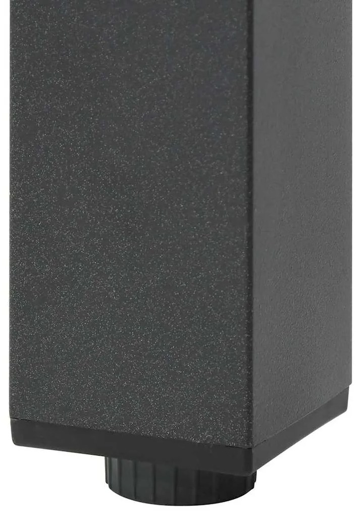 vidaXL Τραπέζι Κήπου Μαύρο 190 x 90 x 74 εκ. από Αλουμίνιο / Γυαλί