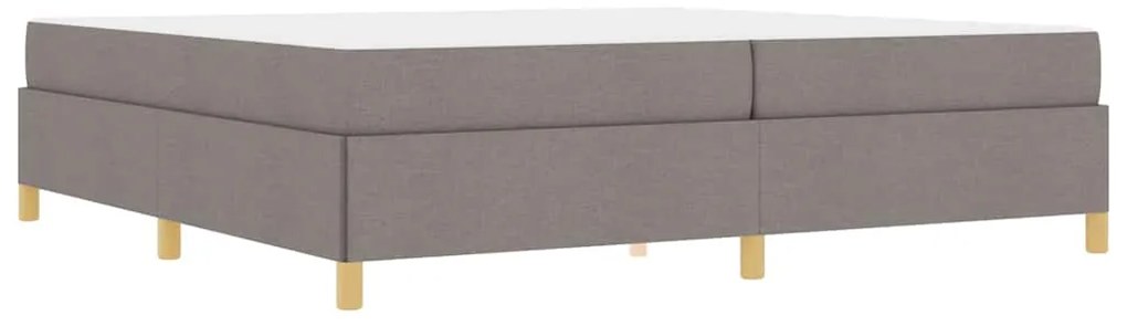 vidaXL Κρεβάτι με ελατήρια Ταμπά και Λευκό 200 x 200 cm ύφασμα