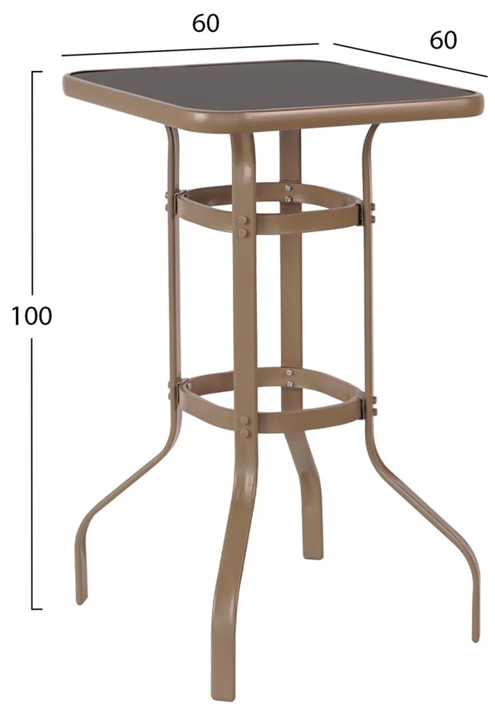 Σετ Κήπου Μπάρ LAURA 3 τεμ Σαμπανί Μέταλλο & Αλουμίνιο