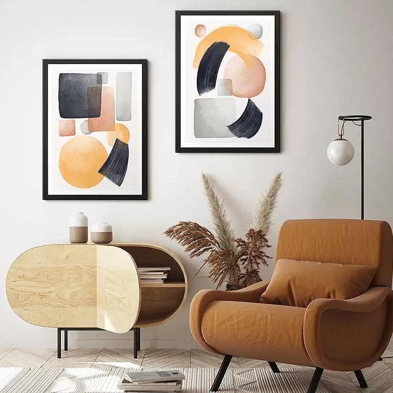 Πίνακας Shapes" Megapap 2 τμχ. σε πλαίσιο 35x45x2εκ."
