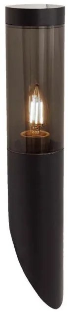 Επιτοίχιο Φωτιστικό Κήπου για E27 LED IP44 Στρογγυλό Smoke Plastic Μαύρο 10470 VTAC-10470-Μαύρο 10470