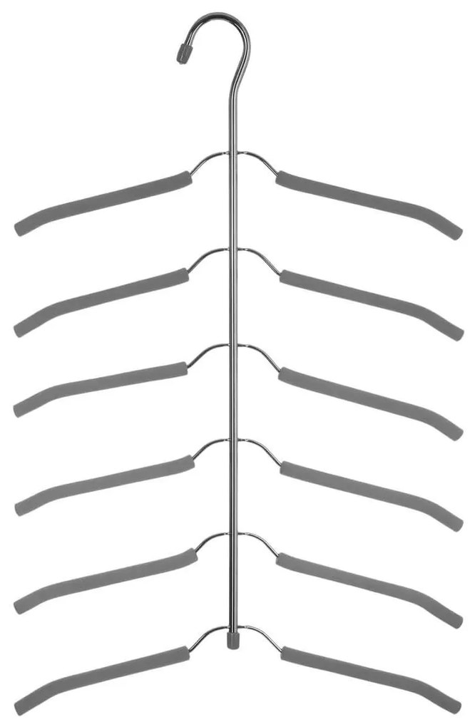 Μεταλλική Κρεμάστρα 5five για μπλούζες/πουκάμισα με αντιολισθητική επένδυση - 6 θέσεων