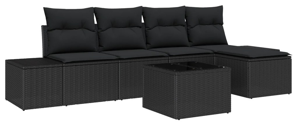 vidaXL Σετ Σαλονιού 6 Τεμαχίων με Μαξιλάρια Beige Πολυ Ρατάν