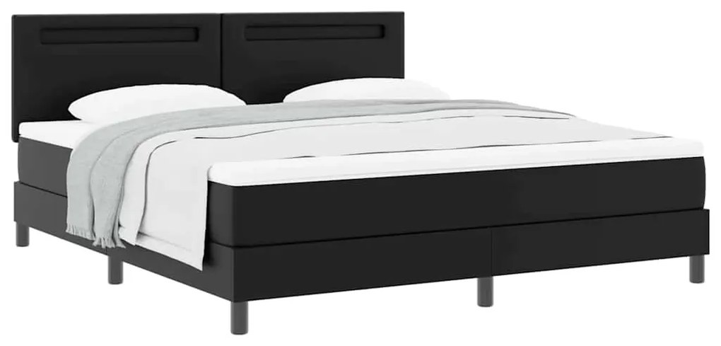 vidaXL Κρεβάτι με Στρώμα με στρώμα Μαύρο 180 x 200 cm Τεχνητό δέρμα