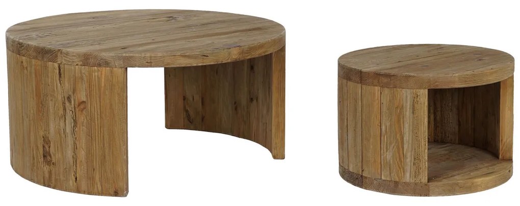 Σετ με 2 τραπέζια Home ESPRIT Ξύλο 99 x 99 x 48 cm