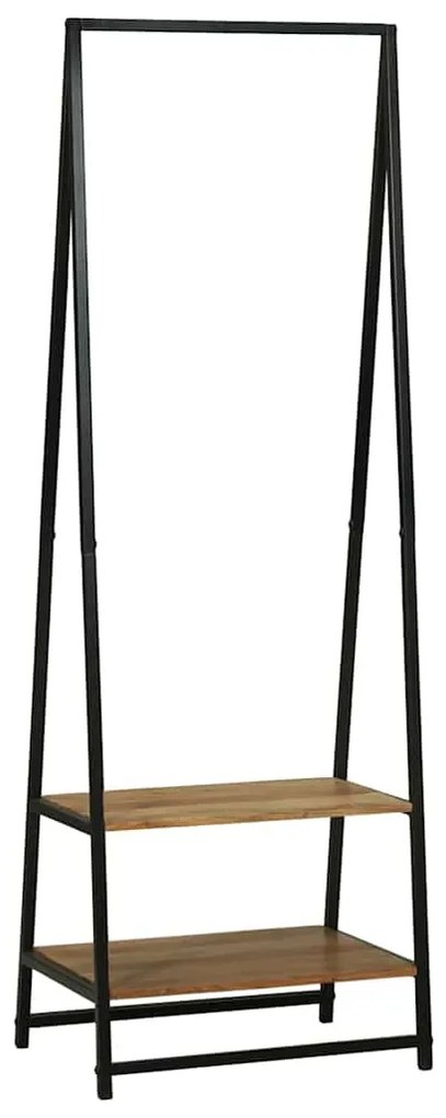 vidaXL Ράφι Ρούχων με ράφι Μαύρο 60 x 45 x 180 εκ. Στερεό Ξύλο Ακακίας