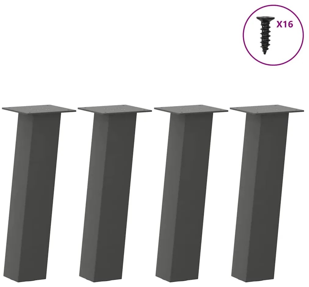 Πόδια Τραπεζιού Σαλονιού 4 τεμ. Ανθρακί 30 εκ. Ατσάλι