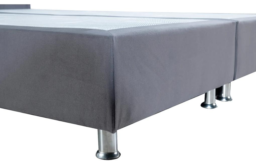 Κρεβάτι BISMUTH Γκρι Βελούδο (Στρώμα 160x200cm) - Μέταλλο - 14810005