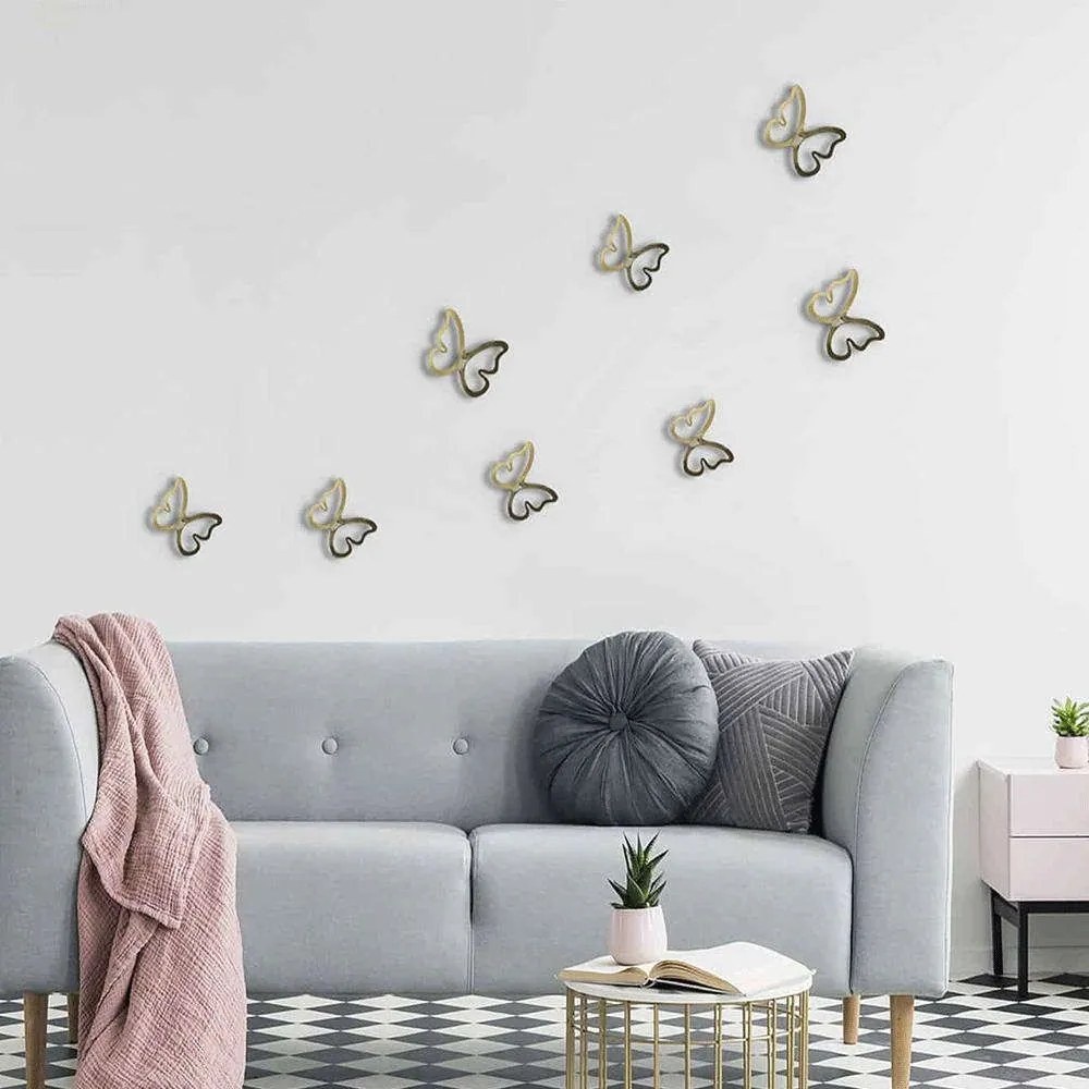 Αυτοκόλλητα Τοίχου Πολυπροπυλενίου Butterflies 3D 24011 Gold Ango