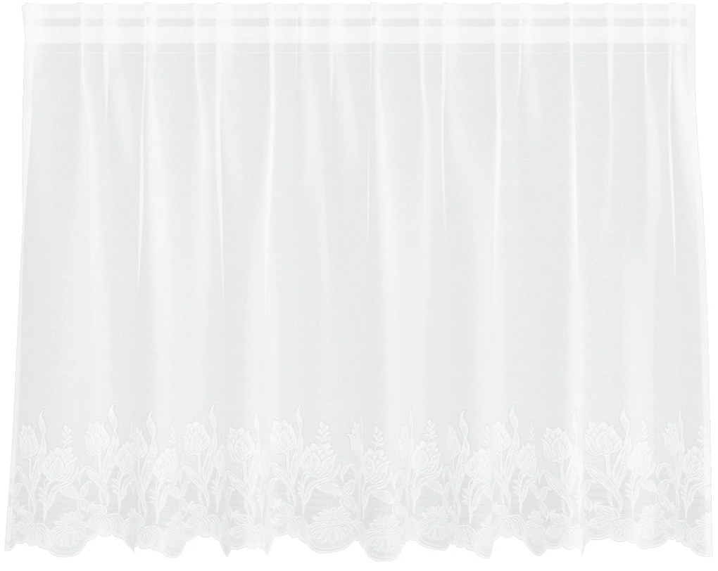 vidaXL Κουρτίνα Δαντέλας με κουρτίνες Floral Λευκό 200 x 100 cm Πολυεστέρας