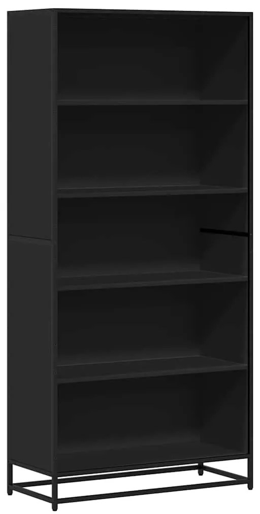 vidaXL Βιβλιοθήκη  Μαύρο 80,5x35x170,5 cm Ξύλο μηχανικής κατασκευής
