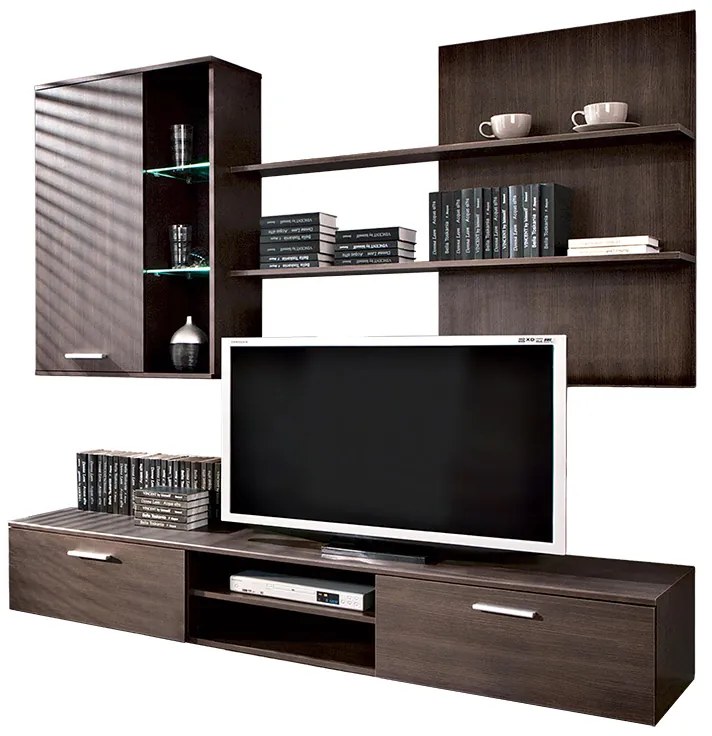 Σύνθετο σαλονιού Salome pakoworld LED wenge 200x41x190εκ