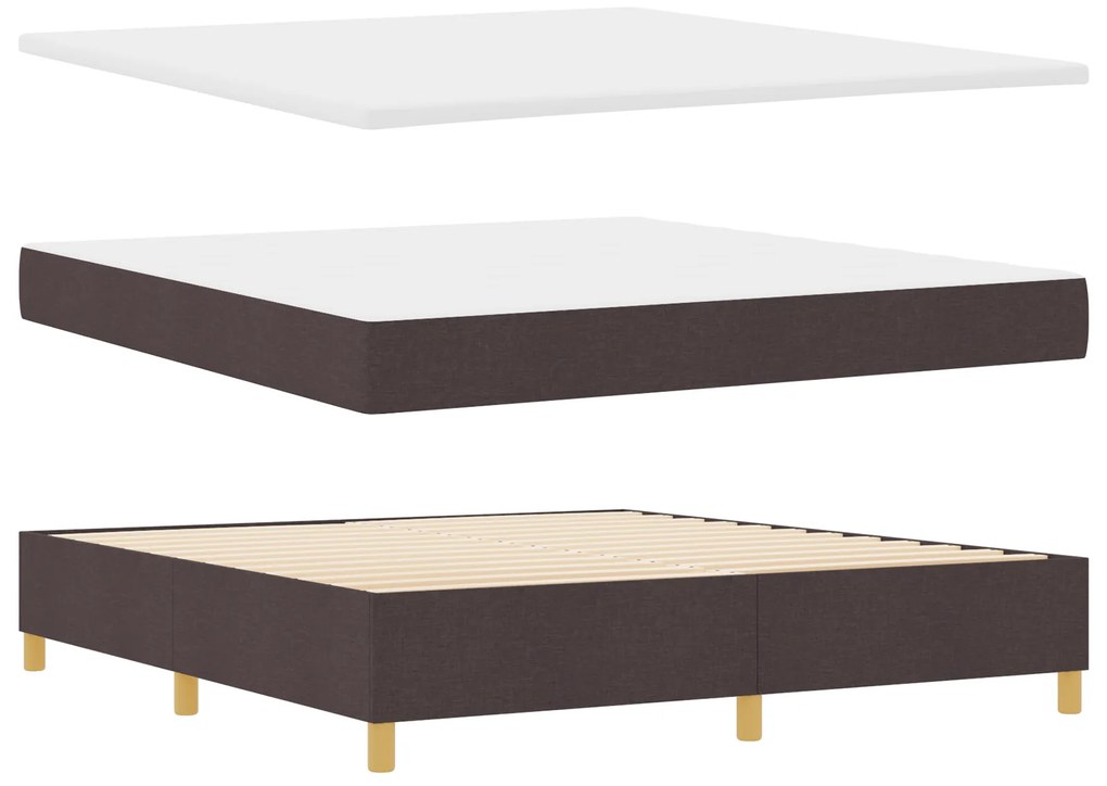 vidaXL Κρεβάτι Box Spring με Ματράκι Καφέ 180x200 εκ. Υφάσμα