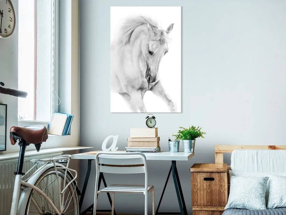 Πίνακας - White Horse (1 Part) Vertical - 80x120