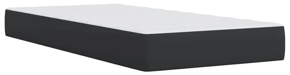 Κρεβάτι Boxspring με Στρώμα Μαύρο 80 x 200 εκ. Συνθετικό Δέρμα - Μαύρο