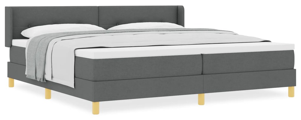 vidaXL Κρεβάτι Box Spring με Στρώμα σε σκούρο γκρι, 200 x 200 εκ.