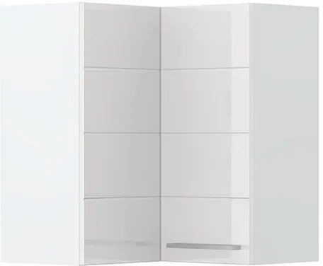 Ντουλάπι κρεμαστό γωνιακό Hudson V7-UG-2K-Λευκό - Λευκό γυαλιστερό - 64.00Χ64.00Χ72.00cm
