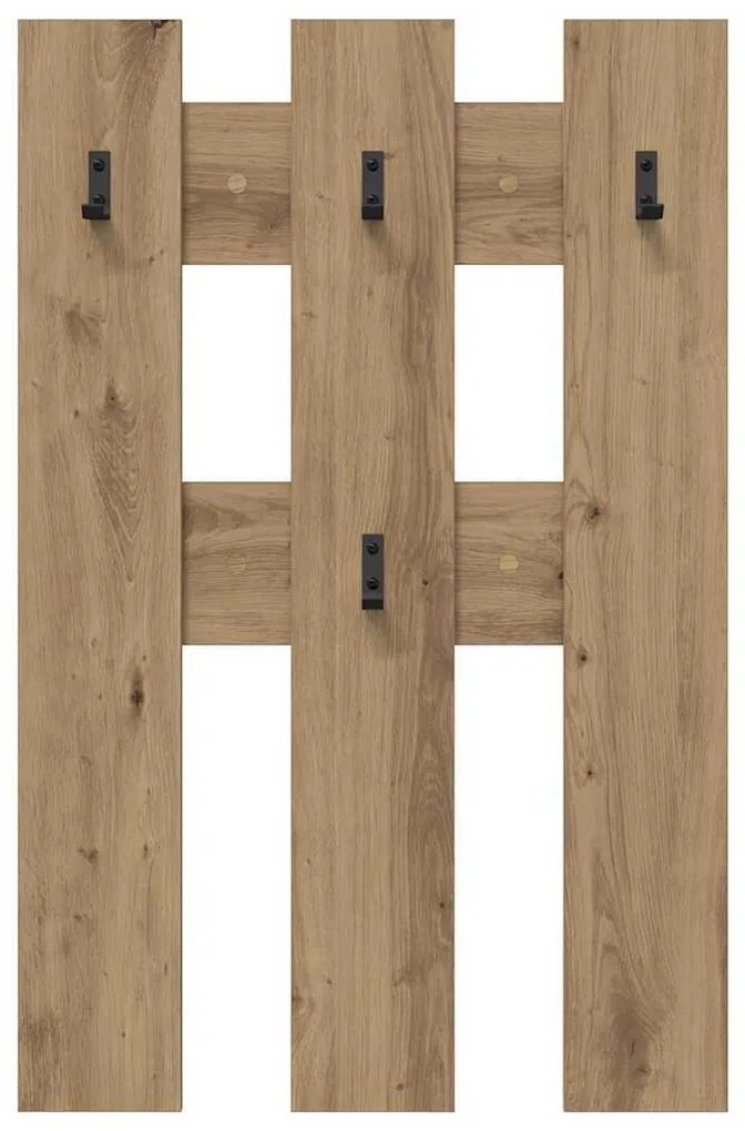 vidaXL Τοίχου Κρεμάστρα Επιτοίχιο artisan δρυς 65 x 3 x 100 εκ.